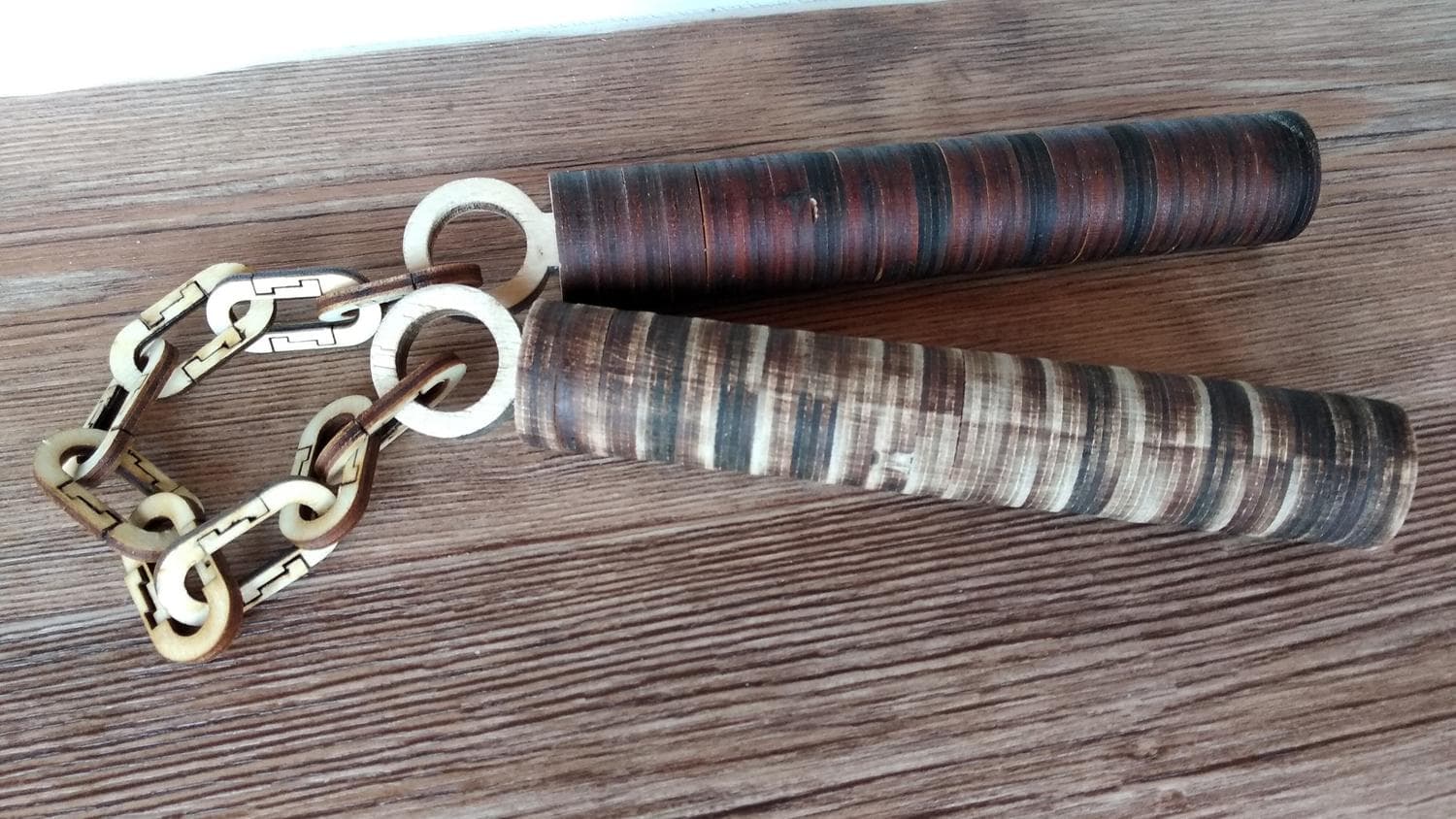 Laser Cut Martial Arts Nunchaku 3D Puzzle Vector File