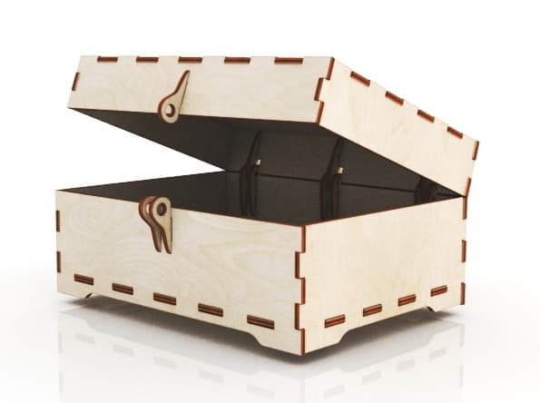 Laser Cut Wooden Keepsake Box with Latch - Free SVG Vector File