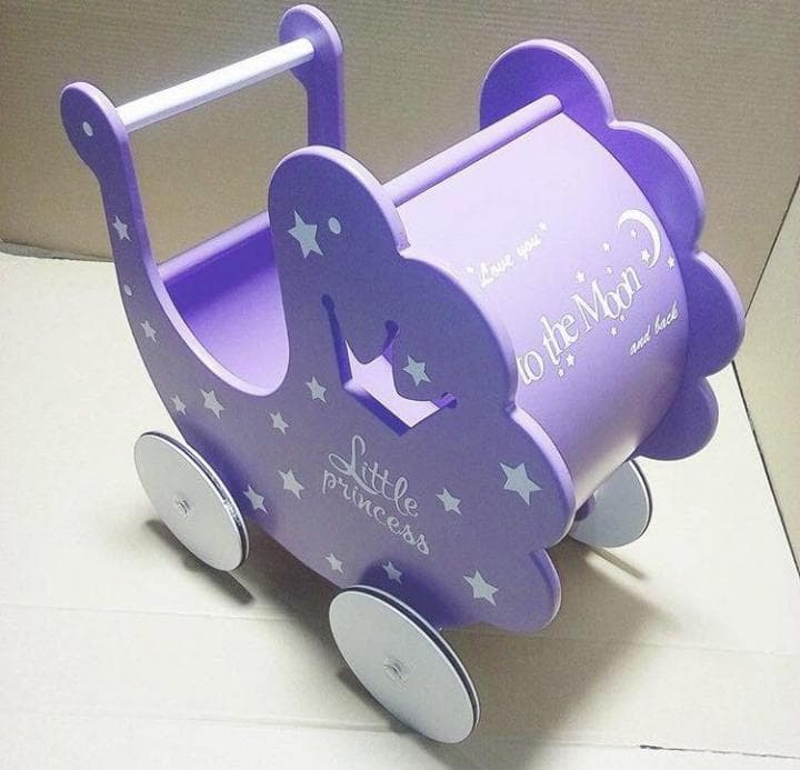 Carrinho de Boneca de Madeira Cortado a Laser - Vetor CDR