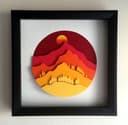 Arte de Pared 3D Paisaje de Montañas Archivo Vectorial SVG