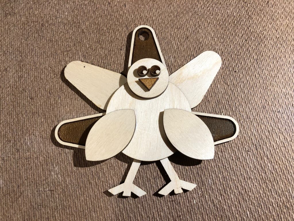 Layered Thanksgiving Turkey Ornament SVG for Laser Cutting