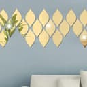 Vectores de Decoración de Pared con Espejo en Forma de Hoja