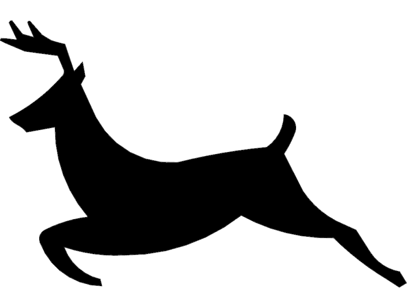 Leaping Deer Silhouette Vector for Laser Cutting DXF