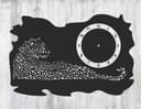 Leopard Wall Clock Laser Cut Template Vector File