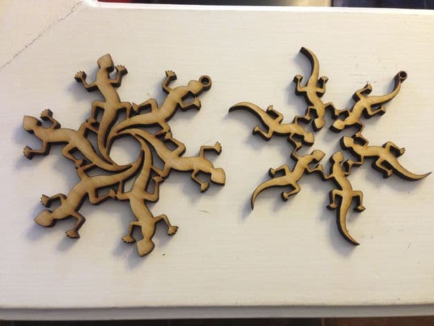 Lizard Mandala Snowflake Laser Cut Vector File