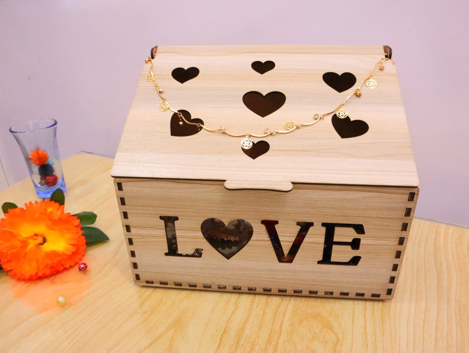 Love Heart Jewelry Box Laser Cut Vector File