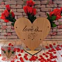 Love Is Heart Shaped Rose Stand Laser Cut Vector File