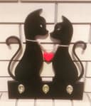 Archivo Laser Cut Colgador de Llaves Pareja Gatos - Vector Gratis