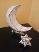 Arquivo Vetorial de Quebra-Cabeça 3D Lua e Estrela Low Poly