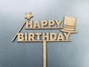 Topper de Pastel Mágico Happy Birthday Vector para Láser