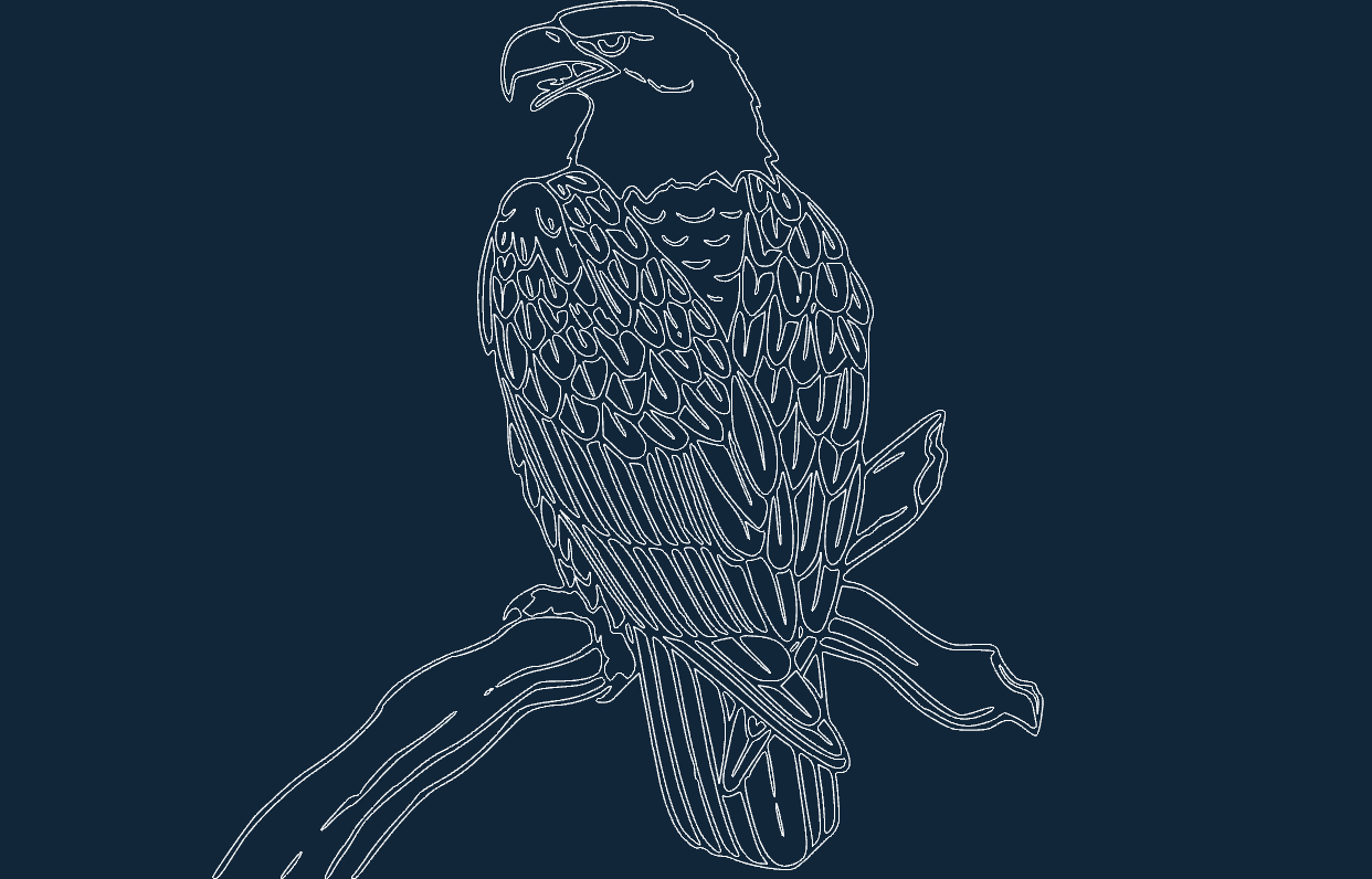 Diseño Vectorial de Águila Calva para Corte Láser CNC DXF