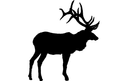Silueta de Alce Real Vectorial Archivo DXF para CNC