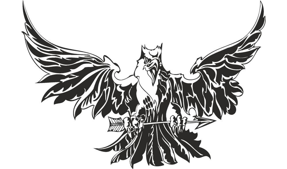 Majestic Eagle with Arrow Vector Graphic for Laser Cutting