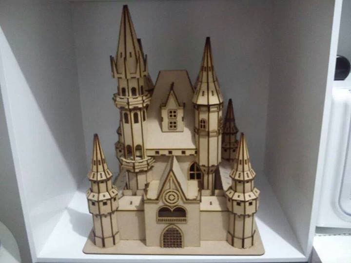 Majestic Fairytale Castle 3D Puzzle Laser Cut Vector DXF