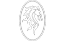 Majestic Horse Head in Oval Frame Laser Cut Vector DXF