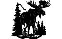 Alce Majestuoso en el Bosque Vector DXF para Corte Láser