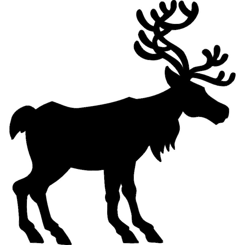 Majestic Reindeer Silhouette Vector File for CNC Laser Cutting
