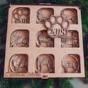 Caja de Adornos Navideños Mandala de Perros para Corte Láser