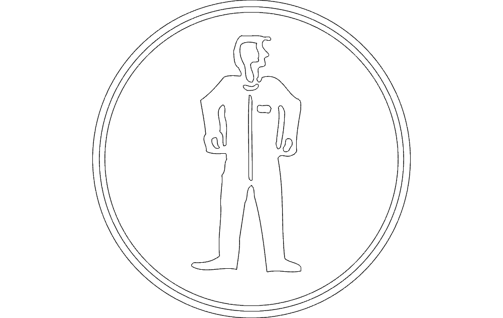Mandatory Work Clothing Safety Sign DXF Vector File