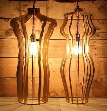 Mannequin Silhouette Pendant Lamp Laser Cut Vector File