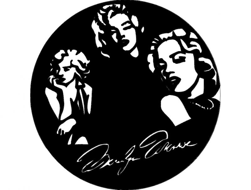 Marilyn Monroe Portrait Wall Art DXF Vector File