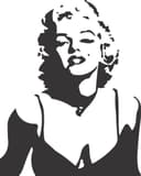 Vetor de Estêncil da Silhueta de Marilyn Monroe para Corte a Laser