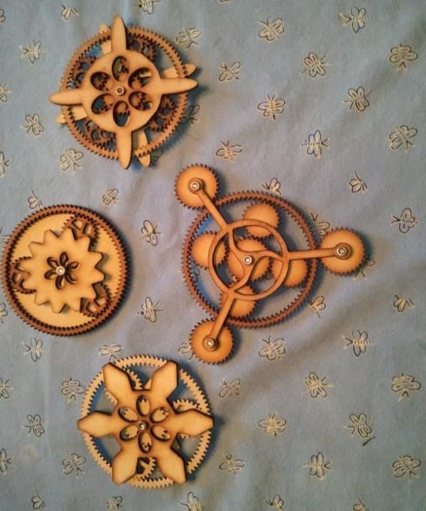 Mechanical Gear Assembly 3D Puzzle Laser Cut Vector File
