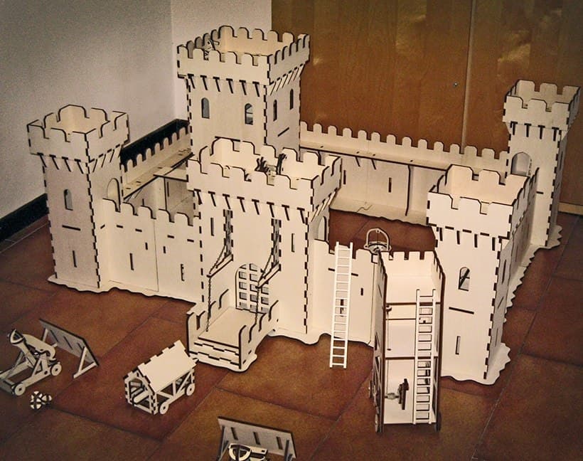 Medieval Castle 3D Puzzle Laser Cut Pattern SVG DXF