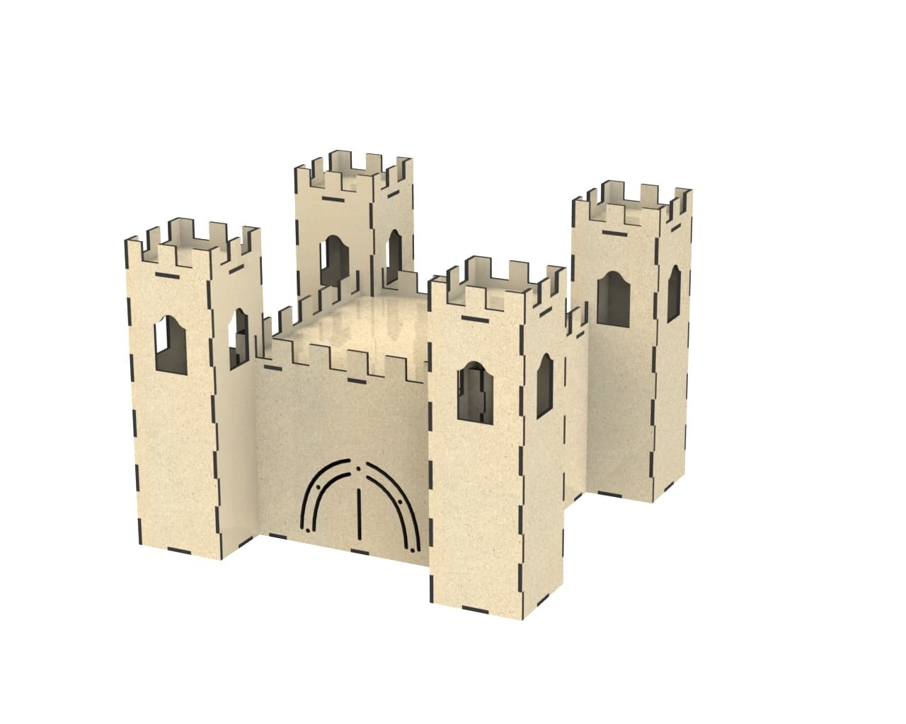 Medieval Castle 3D Puzzle Laser Cut Vector File
