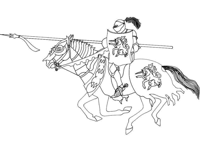 Medieval Knight on Horseback Vector Design for CNC (DXF)