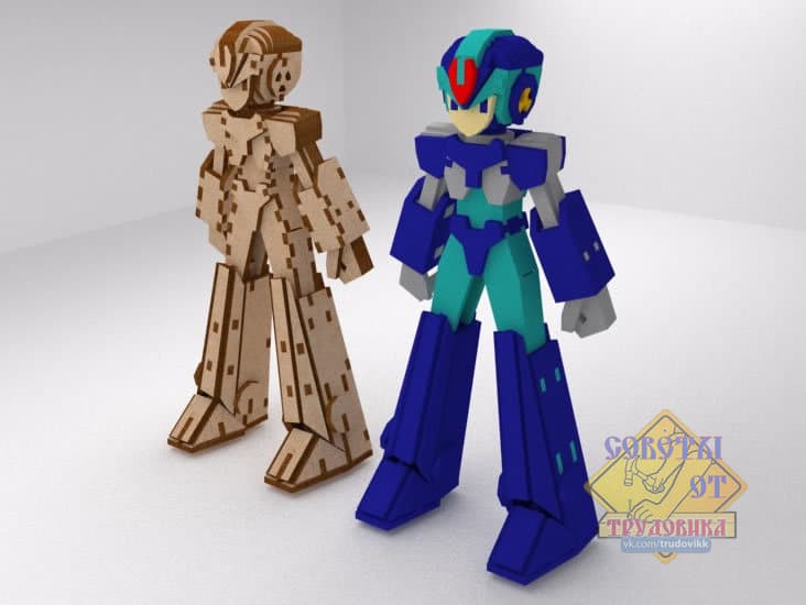 Mega Man 3D Puzzle Laser Cut Vector File