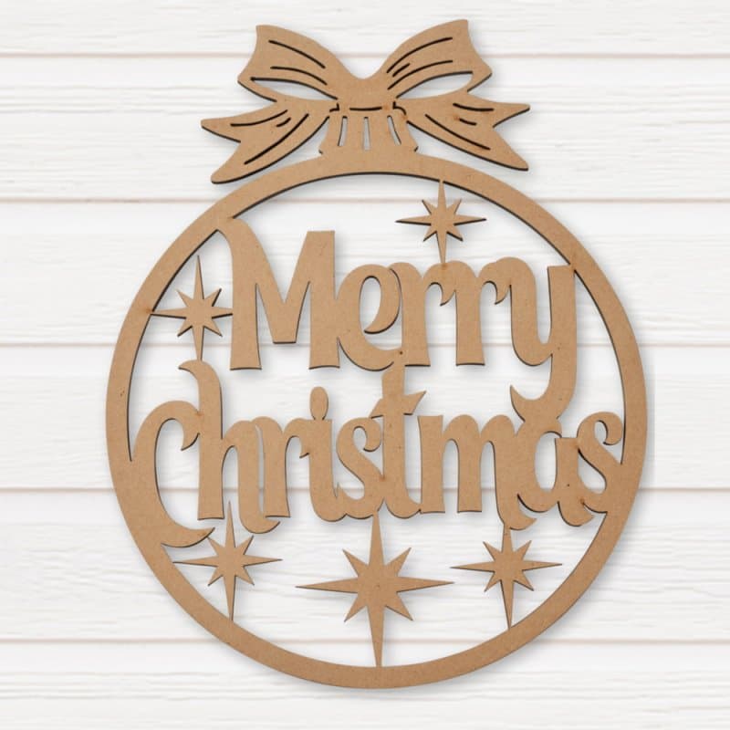 Vetor de Enfeite Merry Christmas para Corte a Laser