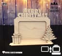 Archivo Vectorial de Portarretratos Merry Christmas para Corte Láser