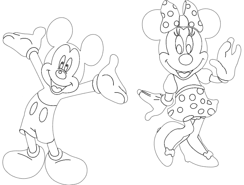 Mickey and Minnie Mouse Vector Design for Laser Cutting DXF