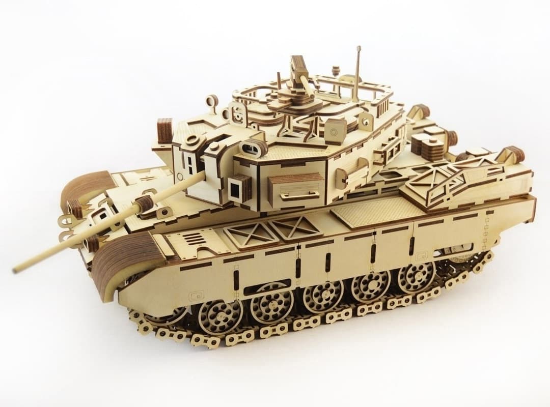 Military Tank 3D Puzzle Vector File for Laser Cutting