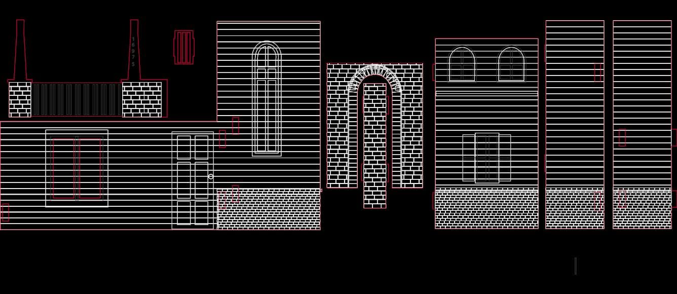 Miniature Building Facade Laser Cut DXF File