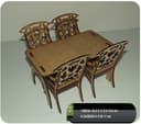 Conjunto de Mesa e Cadeiras em Miniatura Vetor DXF Laser