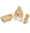 Set de Muebles de Baño para Casa de Muñecas Vector