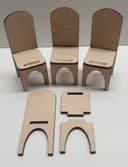 Planos Vectoriales de Silla en Miniatura para Casa de Muñecas