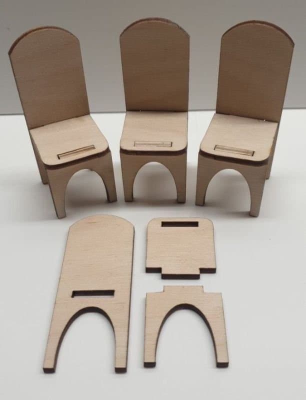 Miniature Dollhouse Chair Laser Cut Vector Plan