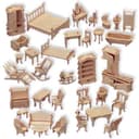 Miniature Dollhouse Furniture Set DXF Vector Files for Laser Cut