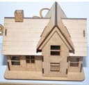 Plano Vectorial de Casa en Miniatura 3D para Corte Láser