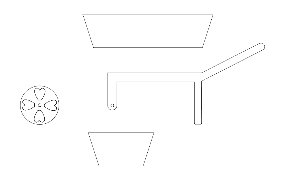 Miniature Wheelbarrow Planter Vector File for Laser Cutting
