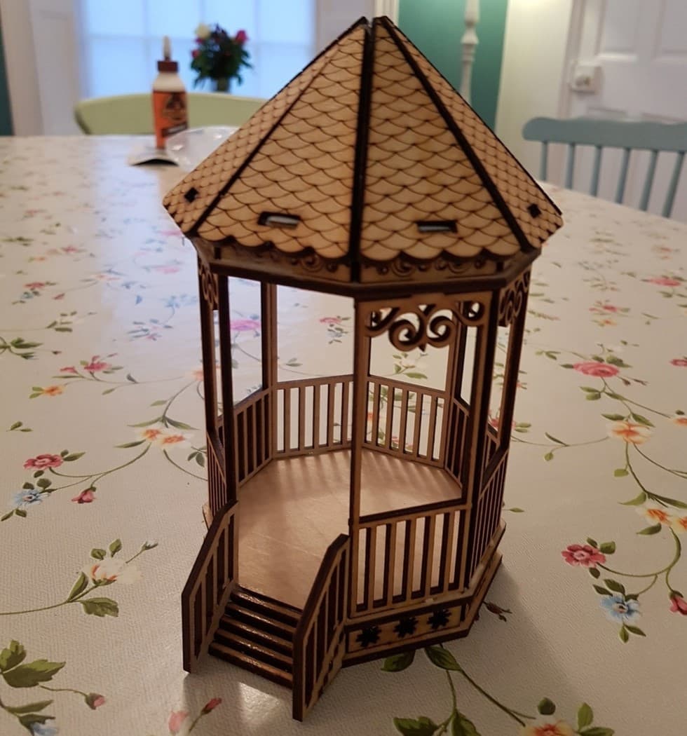 Miniature Wooden Gazebo 3D Puzzle Laser Cut Vector File