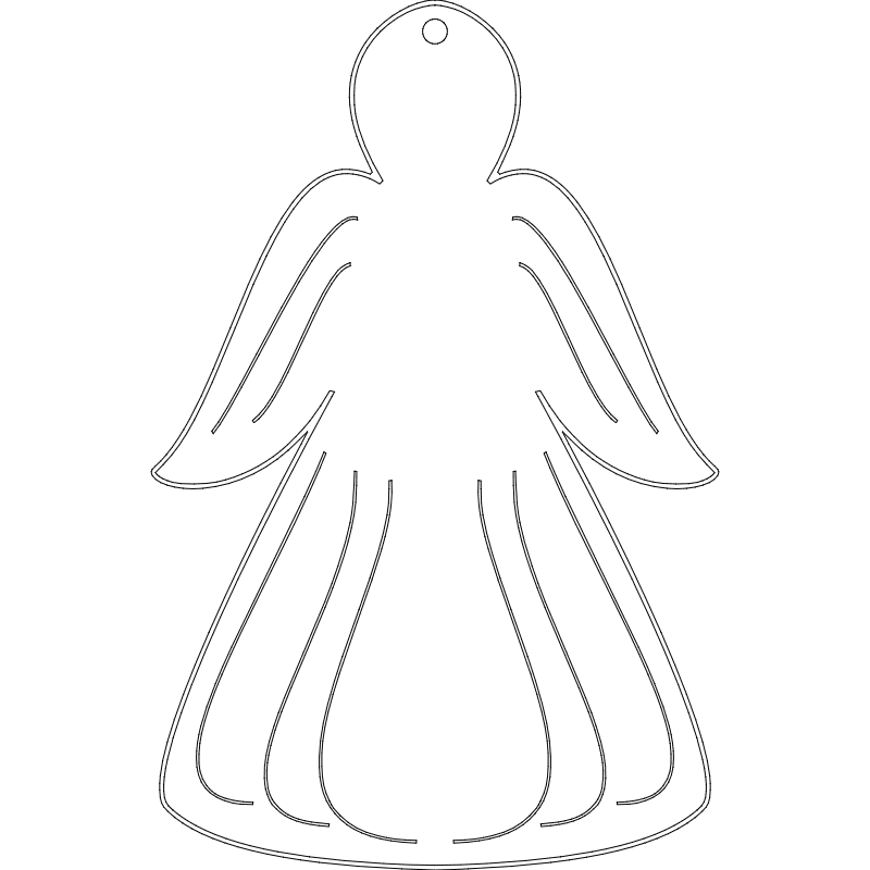 Minimalist Angel Ornament Vector Design DXF File