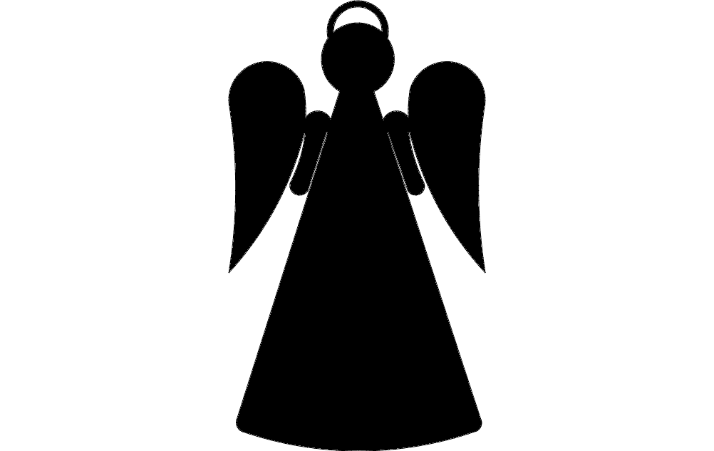 Minimalist Angel Silhouette Vector Design for Laser Cutting DXF