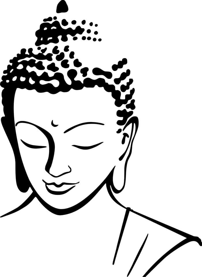Diseño Vectorial de Rostro de Buda Minimalista para Corte Láser DXF