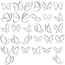 Conjunto de Vectores de Mariposas Minimalistas para Corte Láser
