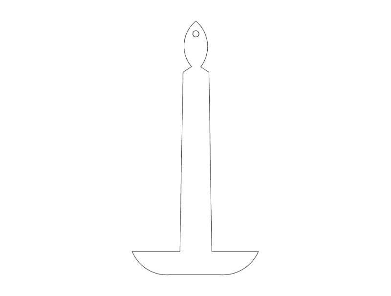 Minimalist Candle Ornament Vector Design for Laser Cutting DXF