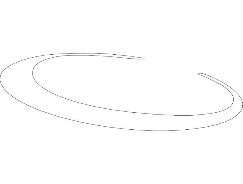 Minimalist Curved Crescent Vector Design DXF File